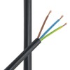 3 m Cable Black H03VV-F 3 x 0.75 mm² PVC