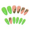 Sherry Berry 24pcs Almond Pink and Green Leopard Pess On