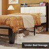 LIKIMIO Twin XL Bed Frames, Storage Headboard with Charging Station,