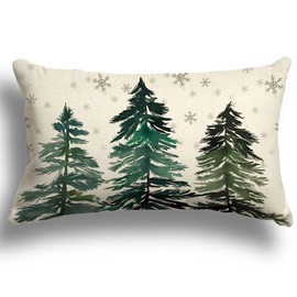 ZWJD Christmas Cushion Cover, 30 x 50 cm, Set of 1 Cushion Covers, Decorative Linen Cushion Covers for Christmas, Sofa, Bedroom, Couch, Cushion Cover, 30 x 50 cm
