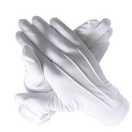 aoory 10 Pairs White Gloves for Formal Weddings Receptions Ceremonies Security Unisex