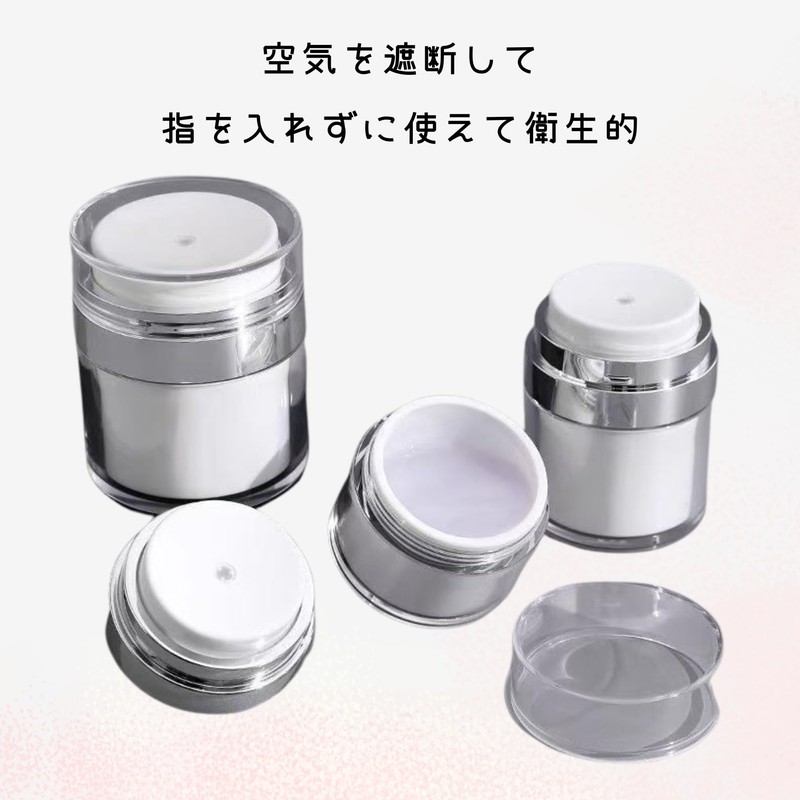 NASSIA Airless Pump Jar Refill Divided Bottle Travel Portable Cosmetic