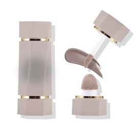 Bronceador líquido y barra de contorno, aplicador de contorno dúo, bronceador crema escultor preciso, maquillaje facial natural de larga duración