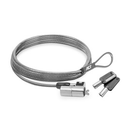 ACT Laptop Lock Security Cable 2m, Keyed Cable, Wedge Slot Notebook Lock, Swivel Lock Head, Laptop Lock Dell, Portable Anti-Theft Cable - AC9040