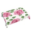 Walmsco Tablecloth Pink Roses Green Leaves Decor For Dining Room