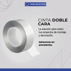 Cinta Doble Cara Extrafuerte - Cinta Doble Cara 3 metros | Ideal para Manualidades - Adhesivos para Pared | Cinta Adhesiva Doble Cara