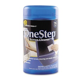 Read Right RR1409 OneStep CRT Screen Cleaner Wet Wipes Cloth 5 1/4 x 5 3/4 75/Tub