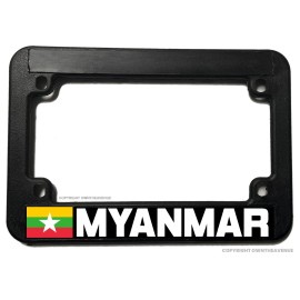 OwnTheAvenue Myanmar World Country Flag V02 Motorcycle License Plate Frame