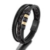 JSNOM Mens Leather Bracelet Gifts: Braided Leather Bracelet for Christmas