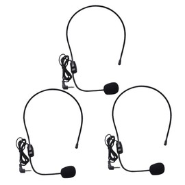 WHAMVOX 3sets Microphone Voice Amplifier Headset Mic for Teaching Portable Speaker Mic 3pcs*3