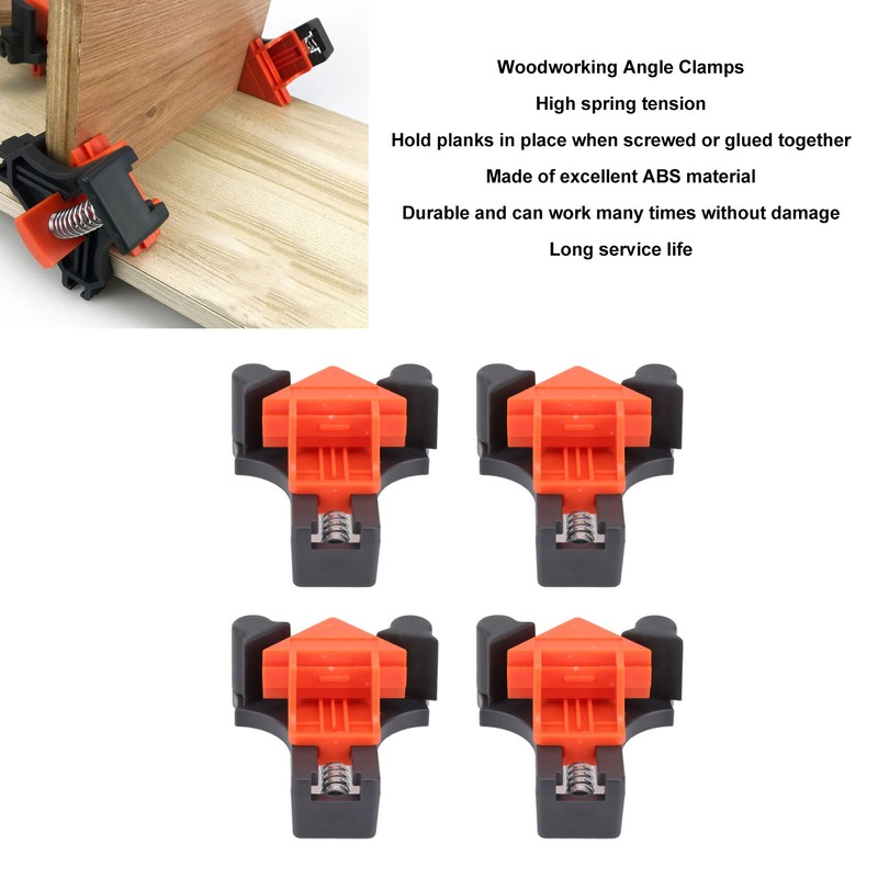 4Pcs Woodworking Angle Clamps Corner Clip Fixer Tool 60 90