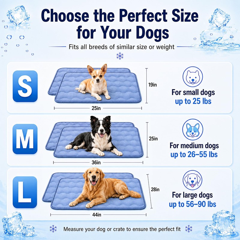 2 Pack Dog Cooling Mats 44" x 28", Q-Max 0.5+