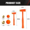 C&T 2-Pieces Dead Blow Hammer Set with Brass Cap, Orange,Shockproof
