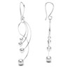 Agálea | Aretes largos de Plata .925 con bolitas colgantes