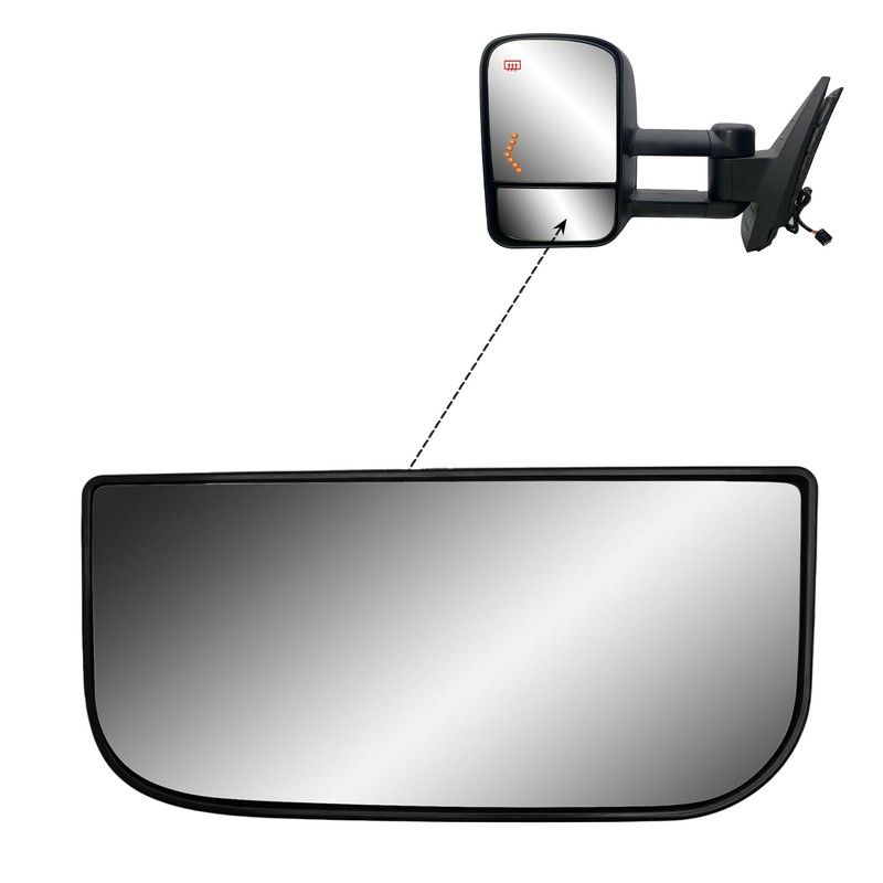 Replacement Driver Left Side Door Towing Mirror Small Lower Glass