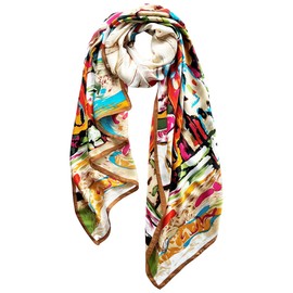 FONYVE Long Silk Like Scarf Lightweight Satin Scarves Large Sunscreen Shawl Wrap for Women