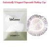 50PCS Individually Wrapped Disposable Shower Caps, Plastic Waterproof Elastic Hair
