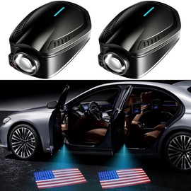 SPOBODY Car Door Lights,Door Lights Logo Projector Rechargeable,Car Door Projector Lights,HD Car Welcome Light for Cars Use at Night 2pcs. (for American Flag)