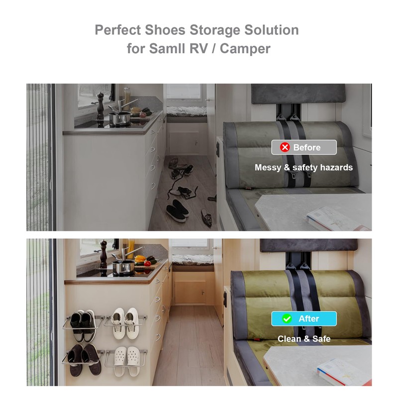 Wall Mounted RV Shoe Racks 4 Pack Foldable RV Shoes