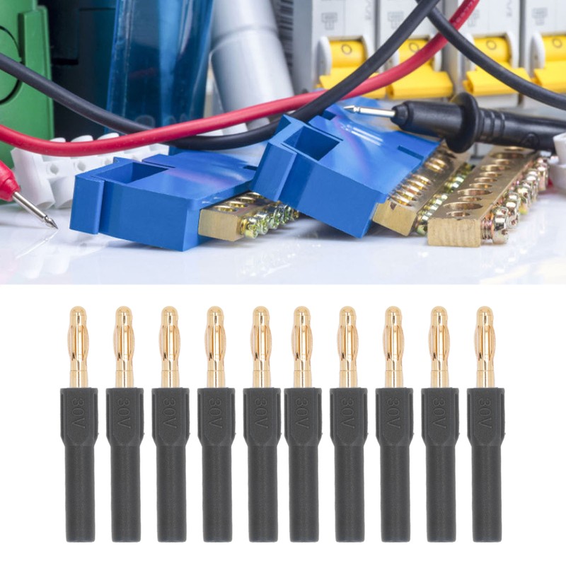10Pcs Banana Plug 4.0mm Male to 2mm Female Connector 30V
