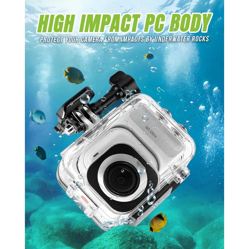 Underwater Housing Case for Insta360 GO Ultra,Deep Dive Case with