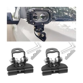 CGEAMDY Pack of 2 Universal Holder for Bonnet, Bonnet LED Light Bar Holder, Stainless Steel Car Hood Bracket Holder, LED Light Bar Mounting Bracket, Decorative Car Accessories (Black)