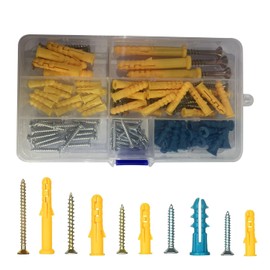 Plastic Board Anchor, corrosion-resistant and high-strength pins, ideal for repairing screw holes in drywall, board anchor, drywall, drywall anchor, screw hole repair, plastic expandable tube, 5 sizes