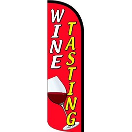 Vista Products WINE TASTING Windless Polyknit Feather Flag (3 x 11.5 feet)