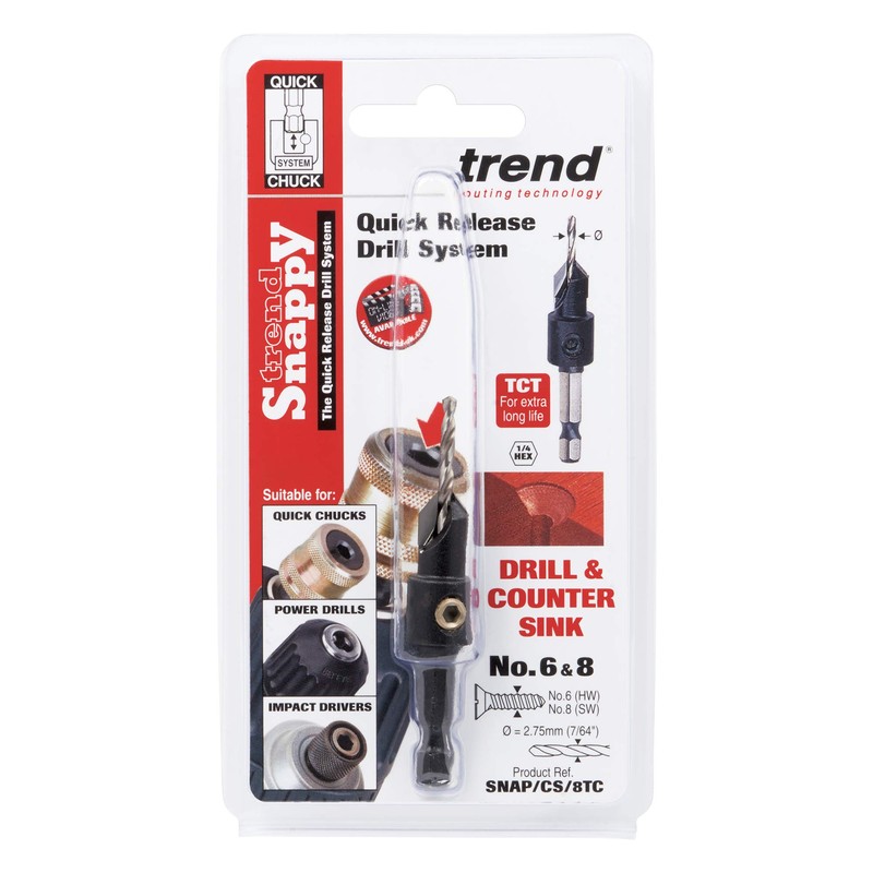 Trend Snappy TCT 9.5mm Diameter Countersink with 2.75mm Pilot Drill
