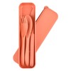 Travel Cutlery Set with Case, Portable Dark Wheat Straw Silverware