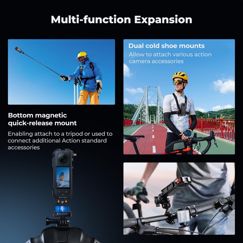 K&F Concept Insta360 X5 Mount Frame Bracket Protective Case Multi-Function
