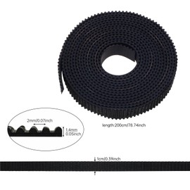 DiGiYes 3D Printing GT2 Open Timing Belt 5 Meters(16.5ft) Length 2mm Pitch 10mm Width Rubber 2GT Synchronous Belt Fit for Ender 3 5 CR-10 Serial 3D Printers (2 Meters)