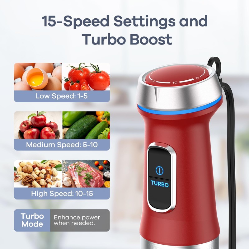 Ganiza Immersion Blender Handheld, 6 in 1 Hand Blender Stainless