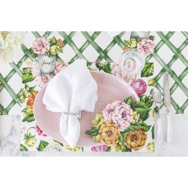 Hester & Cook Lattice Paper Table Runner Roll - Green Cross Check Pattern for Parties or Weddings - Disposable Table Runner American Made