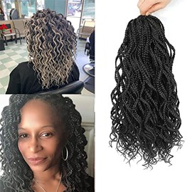 14 Inch Short Curly Crochet Hair for Black Women Black Locs Crochet Hair Box Braids Crochet Hair Curly Crochet Box Braids Hair Extensions