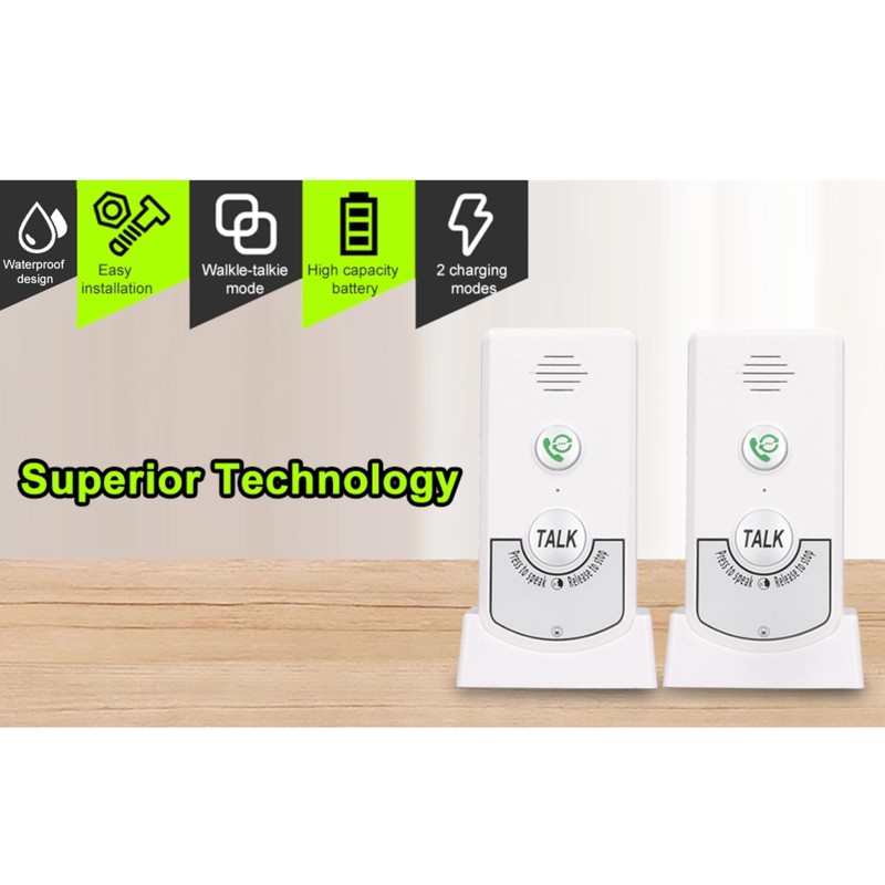 2 Way Talk Doorbell Voice Intercom Doorbell Home Caregiver Pager