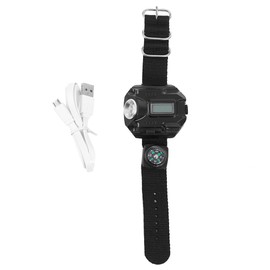 LED Wrist Watch Flashlight USB Rechargeable LED Wristlight Watch with Compass