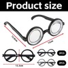 LSYYSL 4 Pieces Black Round Glasses, Nerdy Glasses, Fun Retro