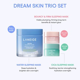 LANEIGE Water Sleeping Mask: Hydrating Korean Overnight Mask with Squalane & Probiotic-Derived Complex, for Bright, Glowing Skin & Barrier Support