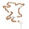 Italian Light Brown Textured Rosary Beads - Made in Italy