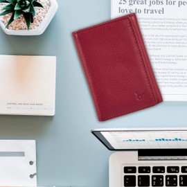 Wise Owl Accessories Billeteras triplegables para hombre, Cartera Rfid, Napa Rojo Sangre, Bloqueo RFID