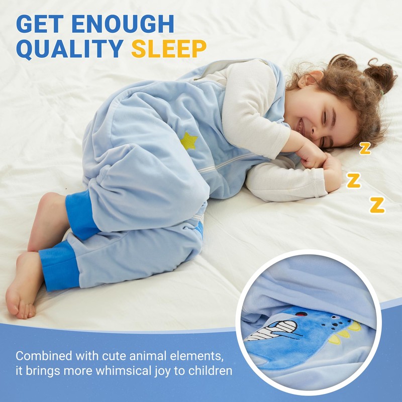 BETTERFUN - Saco de dormir para niños pequeños con pies