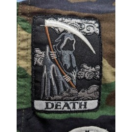 Death Tarot Card Grim Reaper Patch Goth Punk Embroidered Iron On Patch 2.5x3.5"