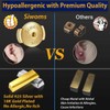2-Pairs 14K Gold Locking Earring-Back Replacements for Studs, Hypoallergenic 925