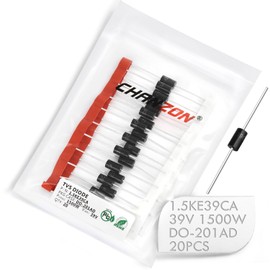 (Pack of 20) Chanzon TVS Diodes 1.5KE39CA 1500W 39V DO-201AD (DO-27) Bidirectional Channel 1500 Watt 39 Volt