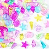 65pcs 4 Styles Acrylic Seashells Conch Gems, Sensory Bin Fillers