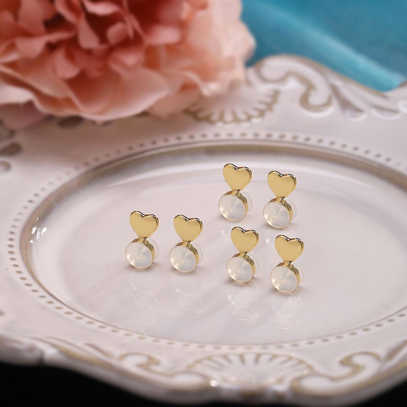 Kerryjewl 3 Pairs White Silicone Earring Backs & Findings for