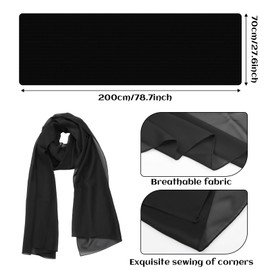 Wisebom ChiffonShawls and Wraps Black Lightweight Shawl Long Sheer Shawls Soft Shawls for Wedding Party Evening Dresses