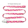 Olahibi Dog Collar and Leash Set, Pink Daisy Pattern, Polyester