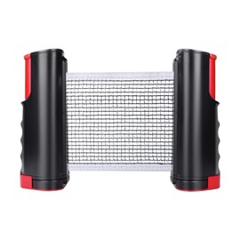 Retractable Ping Pong Net Table Tennis Net 67 * 7.5in Replacement Table Tennis Net Portable Ping Pong Net Adjustable Any Table Mobile Travel Holder for Dining Table Ping Pong Table (Black Red)